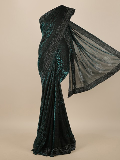 

Pothys Green & Black Jute Cotton Saree