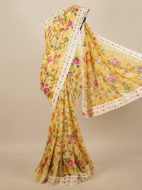 

Pothys Yellow Floral Saree