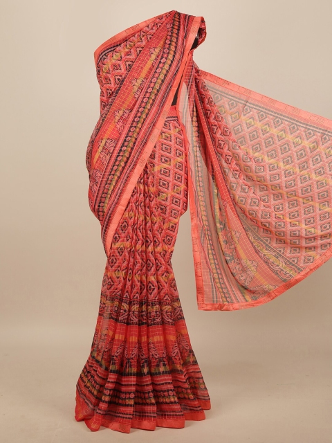 

Pothys Pink & Black Printed Saree