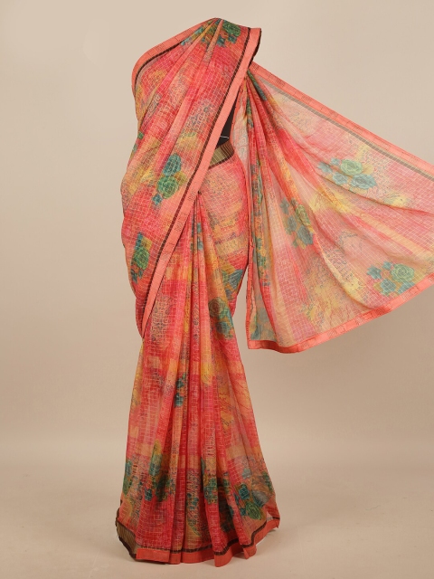 

Pothys Pink & Green Printed Saree