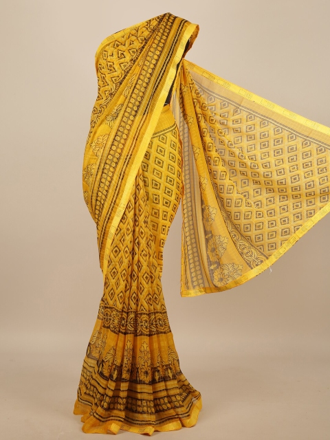 

Pothys Yellow & Black Printed Saree