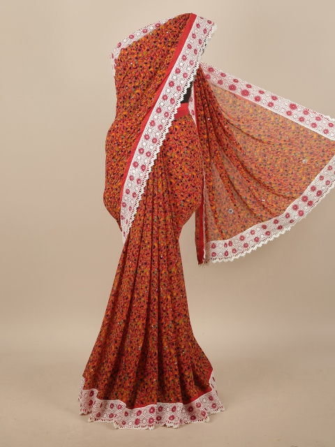 

Pothys Pink & Yellow Floral Saree