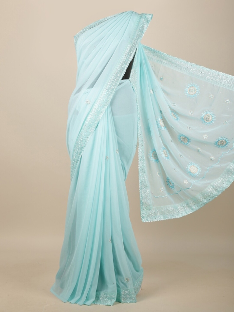 

Pothys Blue Floral Saree