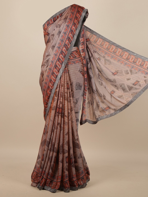 

Pothys Grey & Red Printed Saree