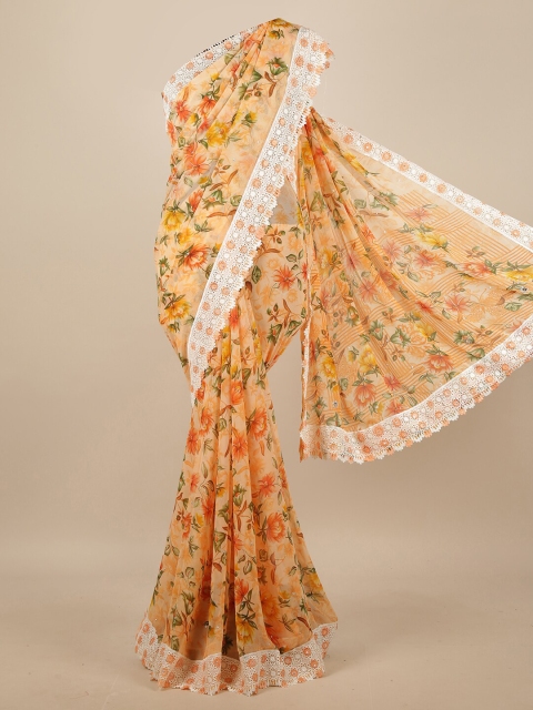 

Pothys Orange & White Floral Saree
