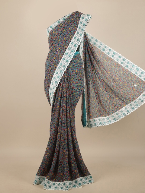 

Pothys Blue & White Floral Saree