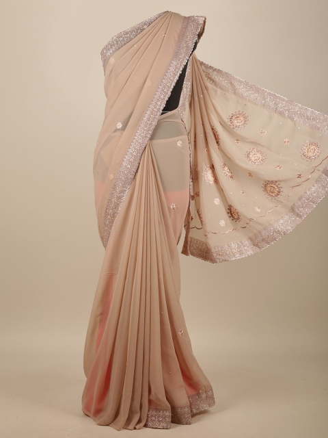 

Pothys Beige & Grey Floral Saree