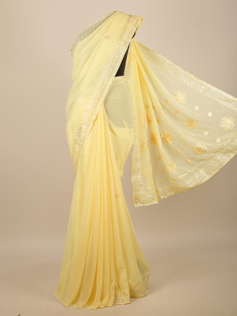 

Pothys Yellow & White Floral Saree