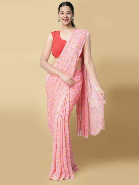 

Unnati Silks Pink Woven Design Bhagalpuri Saree