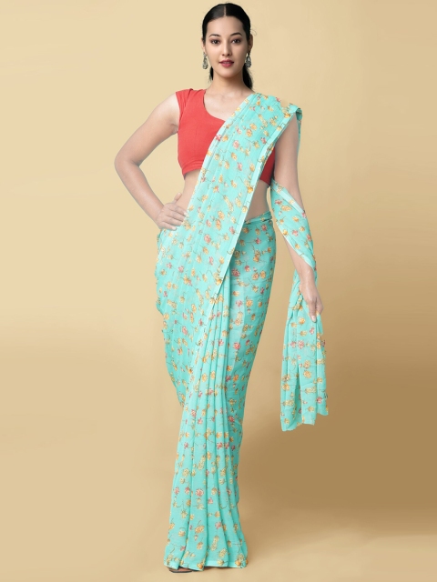 

Unnati Silks Green & Yellow Floral Bhagalpuri Saree