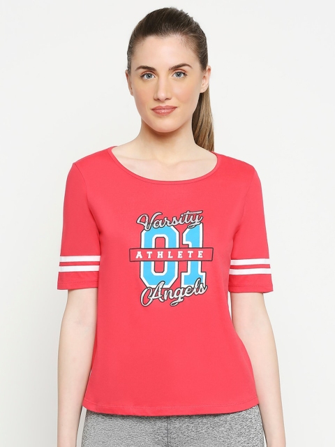 

Ajile by Pantaloons Women Fuchsia Typography Printed Applique T-shirt