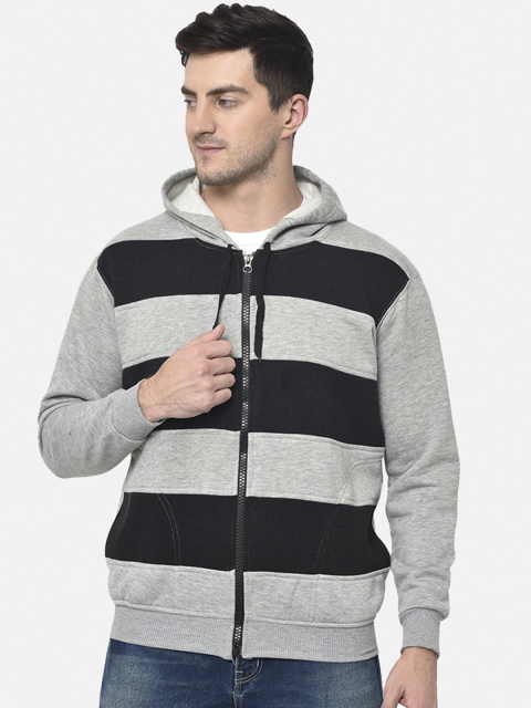 

VIMAL JONNEY Men Grey Striped Sweatshirt