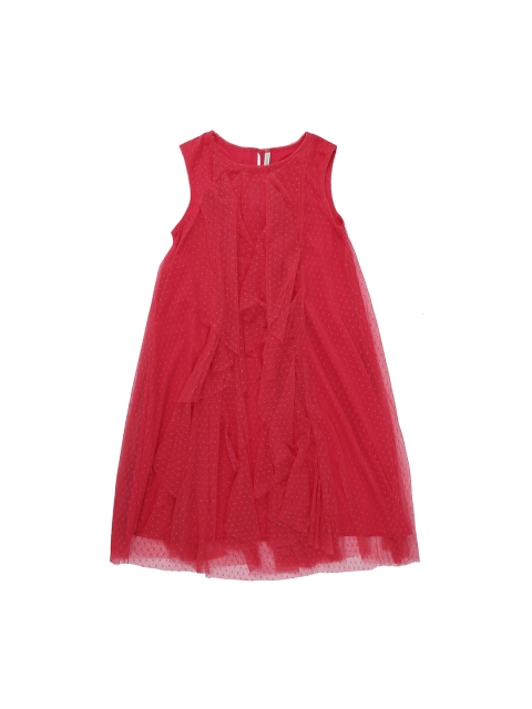 Pantaloons Junior Girls Fuchsia Georgette A-Line Dress