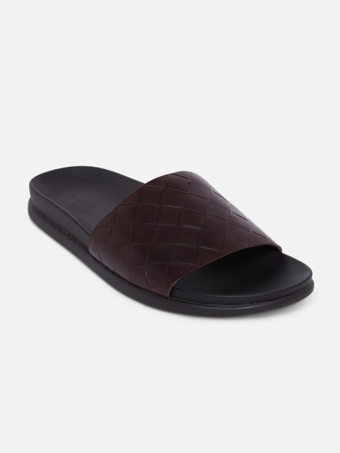 

ALDO Men Brown Leather Comfort Sandals
