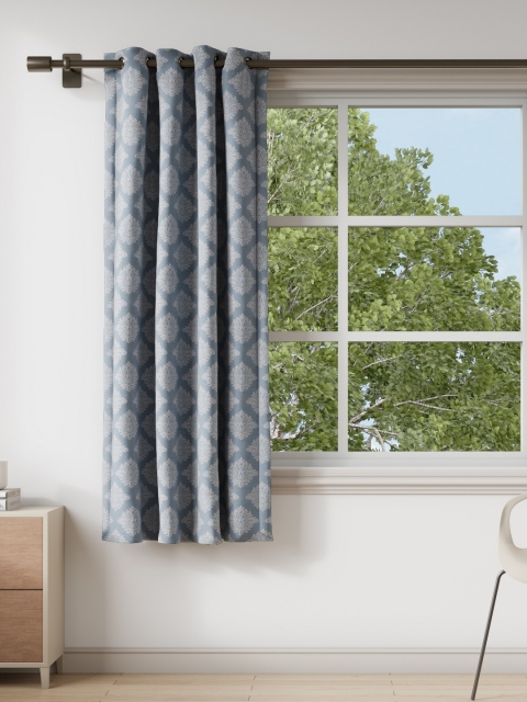 DDecor Blue & Grey Ethnic Motifs Window Curtain