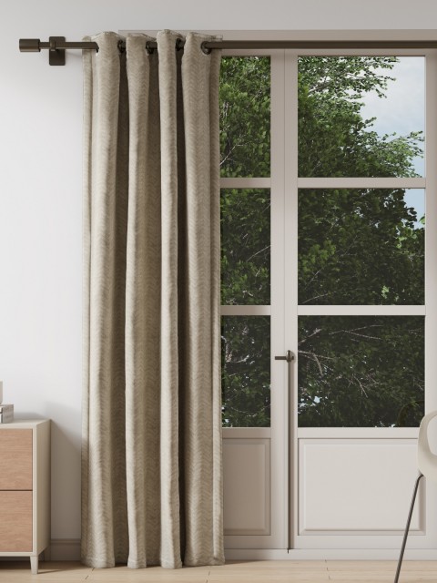 

DDecor Beige Floral Door Curtain