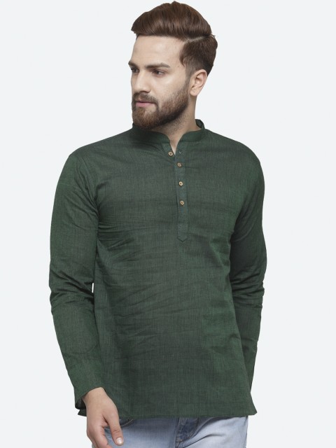 

RG DESIGNERS Men Green Kurta