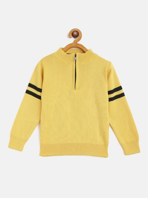 

GAME BEGINS Boys Mustard Yellow Solid Pullover