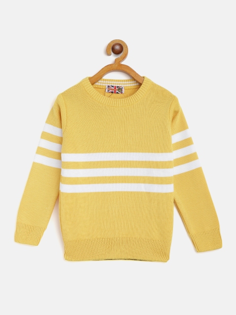 

GAME BEGINS Boys Mustard Yellow & White Striped Pullover