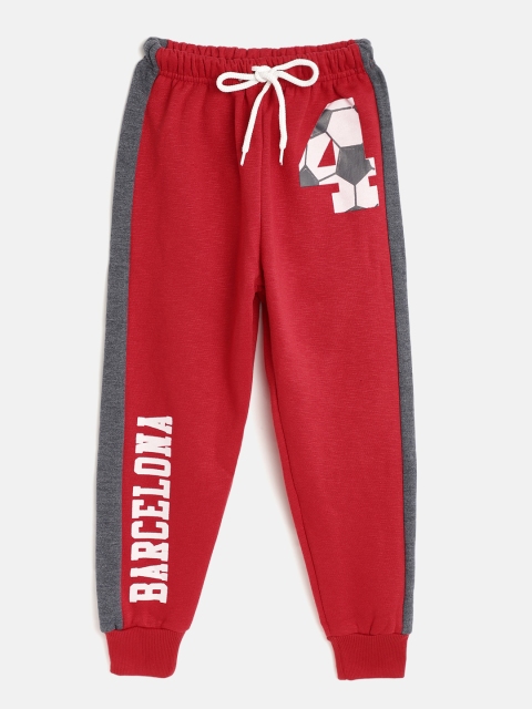 

GAME BEGINS Boys Red & Grey Cotton Printed Joggers