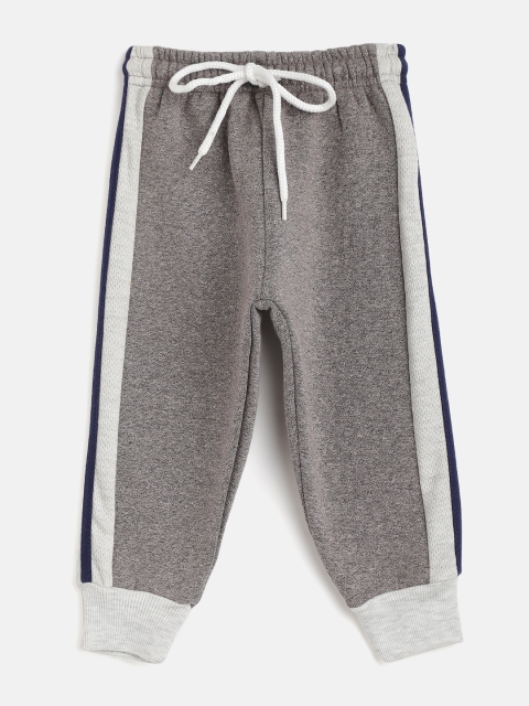 

GAME BEGINS Boys Grey Melange Cotton Solid Joggers