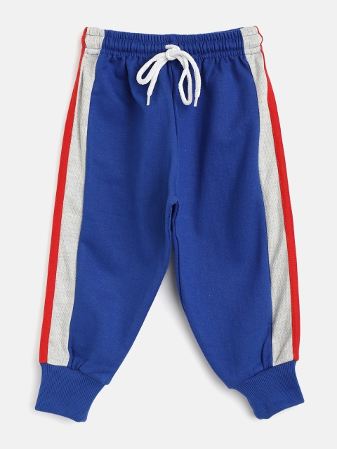 

GAME BEGINS Boys Royal Blue Cotton Solid Joggers with Side Striped Detail