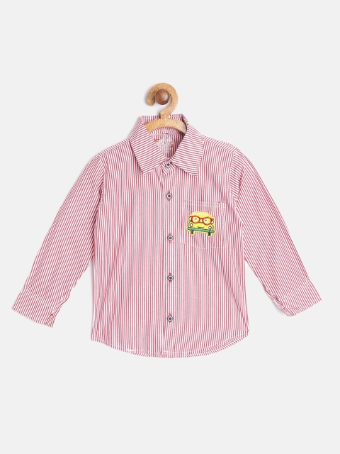 

GAME BEGINS Boys Red & Striped Cotton Striped Casual Shirt