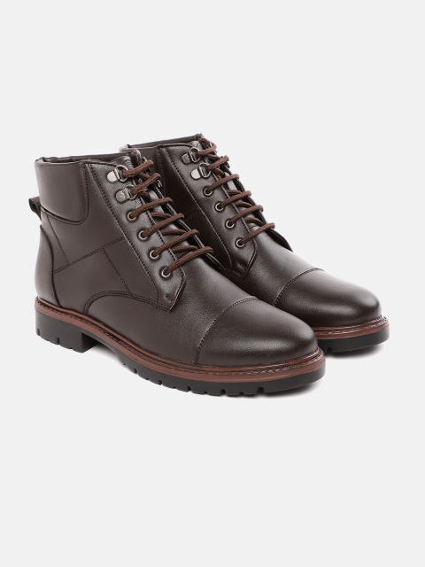 

Roadster Men Coffee Brown Solid Mid-Top Flat Boots