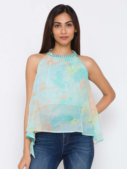 

ZOLA Women Blue Chiffon A-Line Top