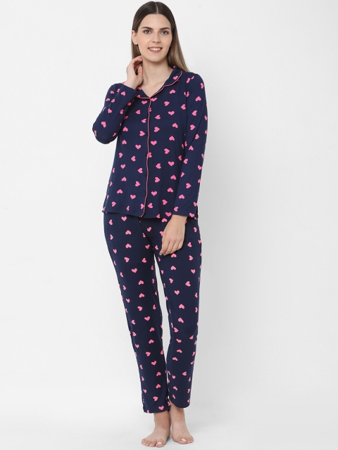 

Sweet Dreams Women Navy Blue Printed Night Suit