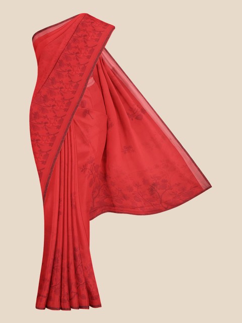 

KLM Fashion Mall Red Floral Saree