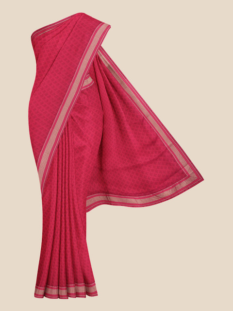 

KLM Fashion Mall Pink & Gold-Toned Floral Zari Saree