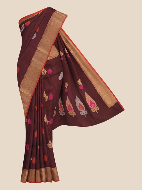 

KLM Fashion Mall Maroon & Fuchsia Woven Design Banarasi Saree
