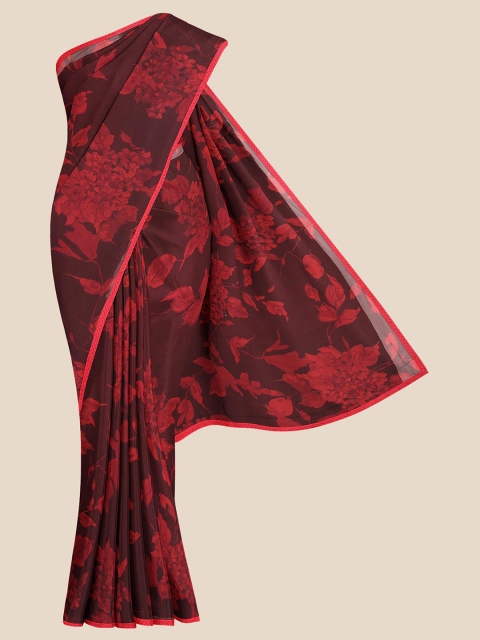 

KLM Fashion Mall Maroon & Red Floral Printed Saree