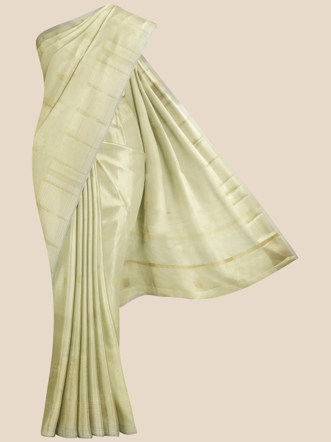 

KLM Fashion Mall Gold-Coloured Ethnic Motifs Woven Design Zari Saree