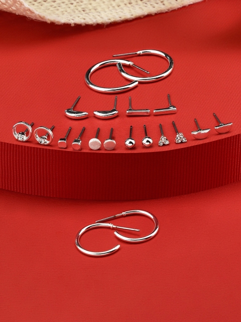 

Accessorize Silver-Toned Contemporary Hoop Earrings