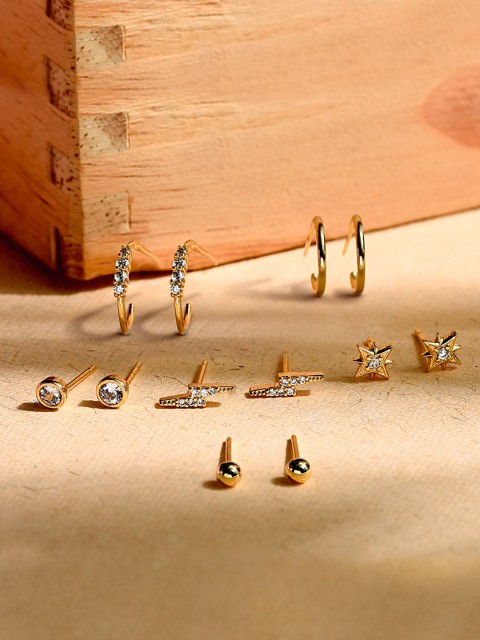

Accessorize Gold-Toned Contemporary Hoop Earrings