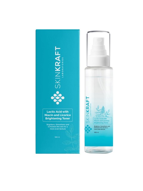 

SKINKRAFT Customized Toner Lactic Acid with Niacin and Licorice Brightening Toner 100 ml, Transparent