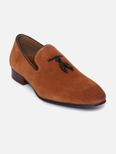 

ALDO Men Brown Solid Leather Formal Loafers