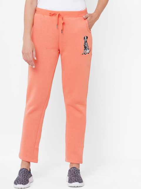 

Sweet Dreams Women Peach-Coloured Solid Straight-Fit Track Pants