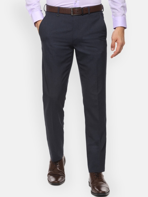 

Van Heusen Men Navy Blue Slim Fit Formal Trousers