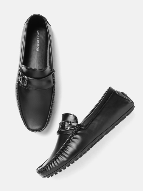 

Mast & Harbour Men Black Solid Driving Shoes