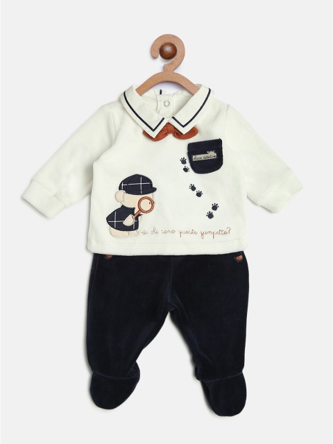 

Chicco Boys White & Black Embellished T-shirt with Capris