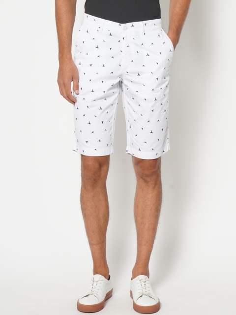 

Blackberrys Men White Conversational Printed Slim Fit Pure Cotton Chinos