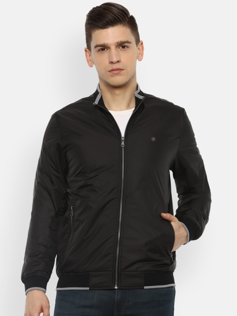 

Louis Philippe Men Black Open Front Jacket