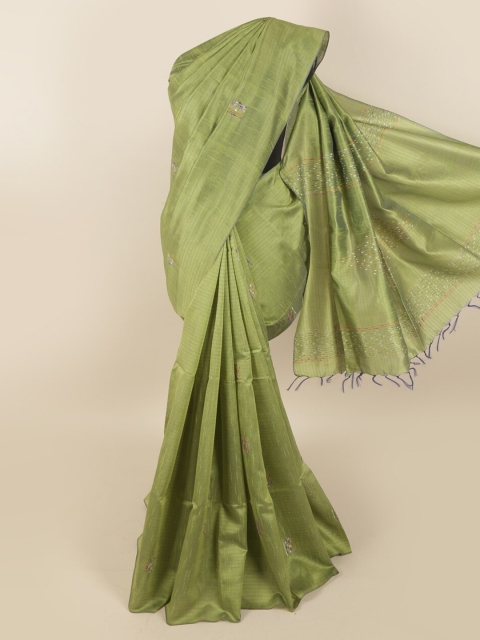 

Pothys Green Woven Design Jute Silk Saree