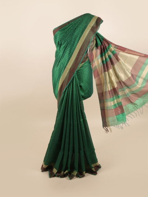 

Pothys Green & Red Woven Design Jute Silk Saree