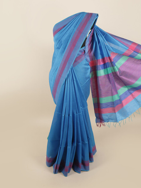 

Pothys Blue & Pink Jute Silk Saree