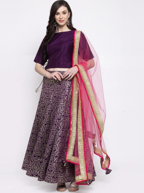 

Bhama Couture Purple & Pink Ready to Wear Lehenga & Blouse With Dupatta