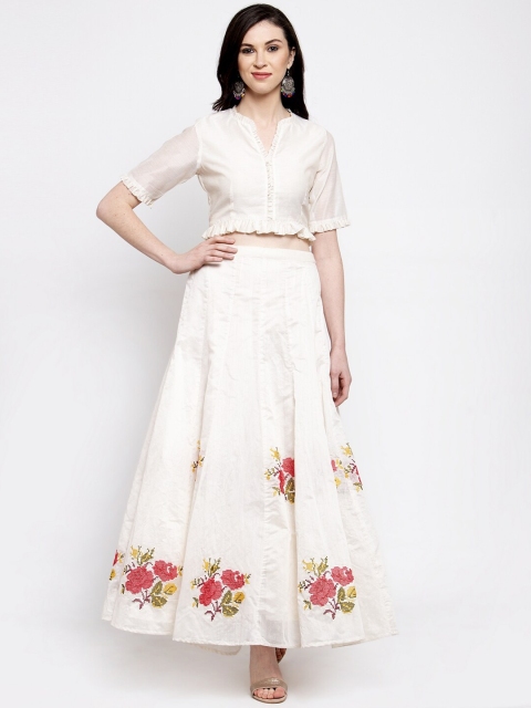 

Bhama Couture White & Red Ready to Wear Lehenga & Blouse